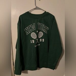 Green crewneck sweatshirt